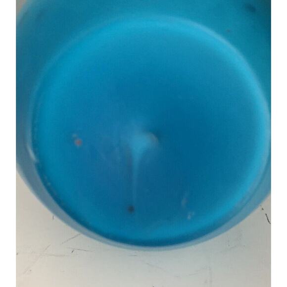 Vintage Victorian Satin Blue Case Glass Dot Pattern Vase Teardrop Home Decor Art - Picture 6 of 16